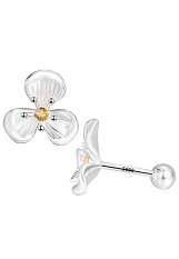 little clover cubic zirconia silver baby earrings